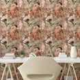 thumbnail image 2 of Ambesonne, Cottagecore Peel & Stick Wallpaper for Home, Retro Floral Pattern, 13"x100", Rose Pale Green Pale Ruby, 2 of 5