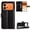 Black, variant on Wallet Case for Honor 600 Pro with Card Holder, PU Leather Flip Phone Case with Kickstand Magnetic Closure Wrist Strap Gold