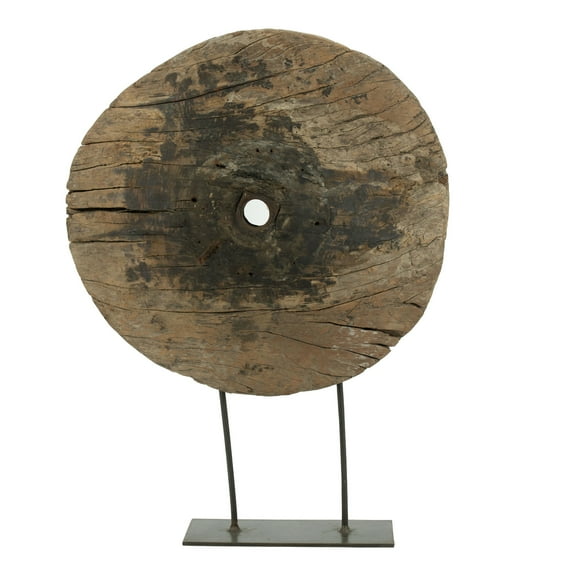 19.5 x 6 x 27.5" Decorative Cart Wheel on Stand 1Ea/Ct