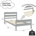 thumbnail image 4 of Bellemave Twin Size Pine-Wood Bed Frame With Classic Headboard and Footboard,No Box Spring Needed,Gray, 4 of 6