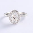 thumbnail image 6 of solitaire jewels 1.32CT Oval Moissanit Halo Engagement Ring For Women, 10K White Gold, 6 of 7