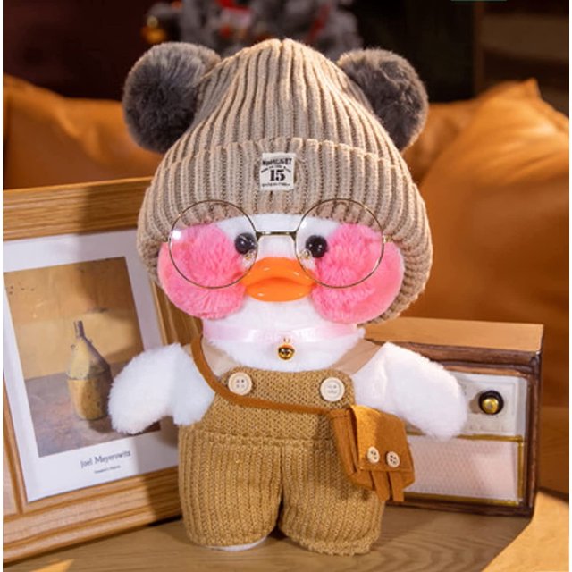 TBQYW Peluche De Pato Cafe Mimi, Lalafanfan Duck Netred con Muñeco De Peluche Suave De Patito, Regalo De Cumpleaños para Niñas, 30 Cm Marrón Brown Brown Xishao Juguetes