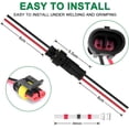 thumbnail image 3 of Conector eléctrico impermeable para coche, 5 piezas, 2 pines, cable de 16 AWG y 20 terminales de soldadura., 3 of 5