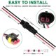 thumbnail image 3 of Conector eléctrico impermeable para coche, 5 piezas, 2 pines, cable de 16 AWG y 20 terminales de soldadura., 3 of 5