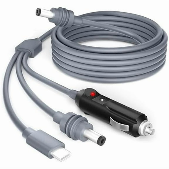 Starlink Mini Power Cable Cigarette Lighter, Starlink Mini USB C to DC Power Cable for Starlink Mini Accessories 3 in 1 10FT Starlink Mini Cigarette Lighter/Type-C/DC to DC Power Cord 5.5*2.1mm 18AWG