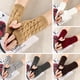 thumbnail image 3 of Zhuge Juego de 2 pares de guantes de punto cálidos sin pulgares para invierno (negro), 3 of 4