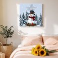 thumbnail image 4 of Canvas Wall Art, Light Blue Snowman Christmas Framed Canvas Prints for Living Room Bathroom, Xmas Pinecone Tree Snowflake Gallery Wrapped Wall Decor for Home Office, Gifts, 12"x12" Ship Next Day, 4 of 9