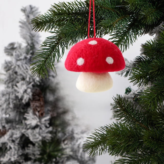 Colgante de seta de fieltro de lana | Adorno navideño hecho a mano | Decoración para fiestas navideñas | Accesorio artesanal para la decoración del hogar, la tienda o la chimenea