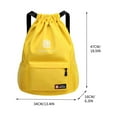 thumbnail image 2 of Drawstring Backpack, Large Capacity Sports Drawstring 18.5" x 13.4", Gym Backpack with Mesh Pocket for Men Women Yellow, 2 of 3
