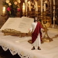 thumbnail image 6 of Clearance! Jesus Statue with Open Arms, Hand Painted Jesus Christ Figurine in Red Robe, Realistic Christian Religious Resin Home Décor, Birthday Christmas Gift for Adults Teens K*ids, 6 of 7