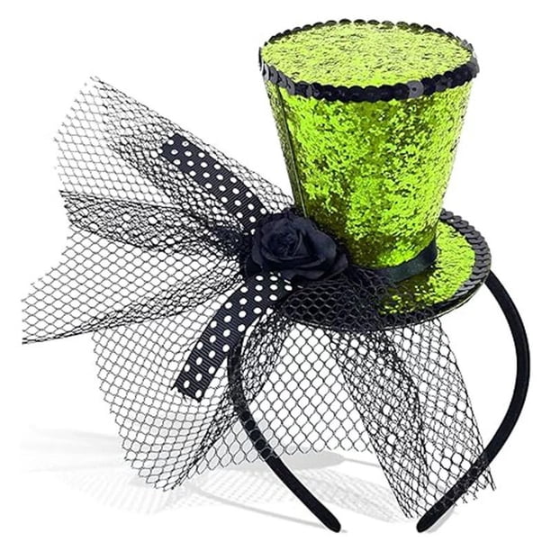 Mini sombrero de copa con lazo adecuado para niñas y mujeres, fiestas temáticas, carnaval, Halloween, accesorios, una diadema.