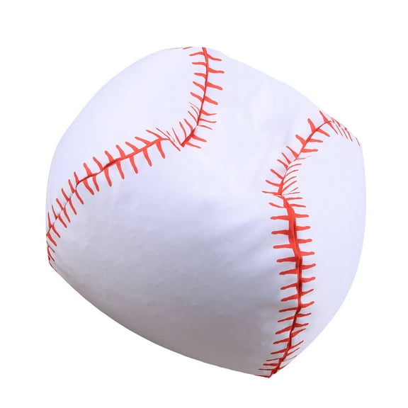 White Polyester Baseball Style Bean Bag Chair Cover for Storage Use with Zipper Design 1pc