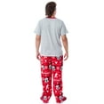 thumbnail image 5 of Disney Mickey Mouse Men's Santa Mickey 3 Piece Pajama Sleep Set Shirt Pants and Socks, 5 of 7