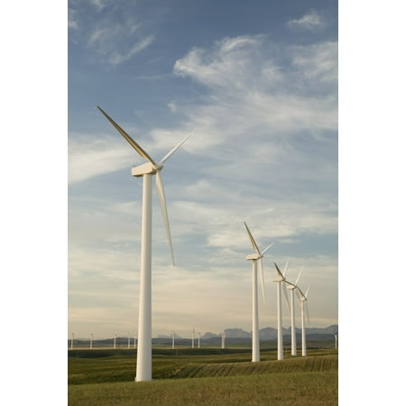- Pincher Creek Alberta Canada Wind Turbines In A Row Stretched Canvas - Michael Interisano Design Pics (12 x 19)