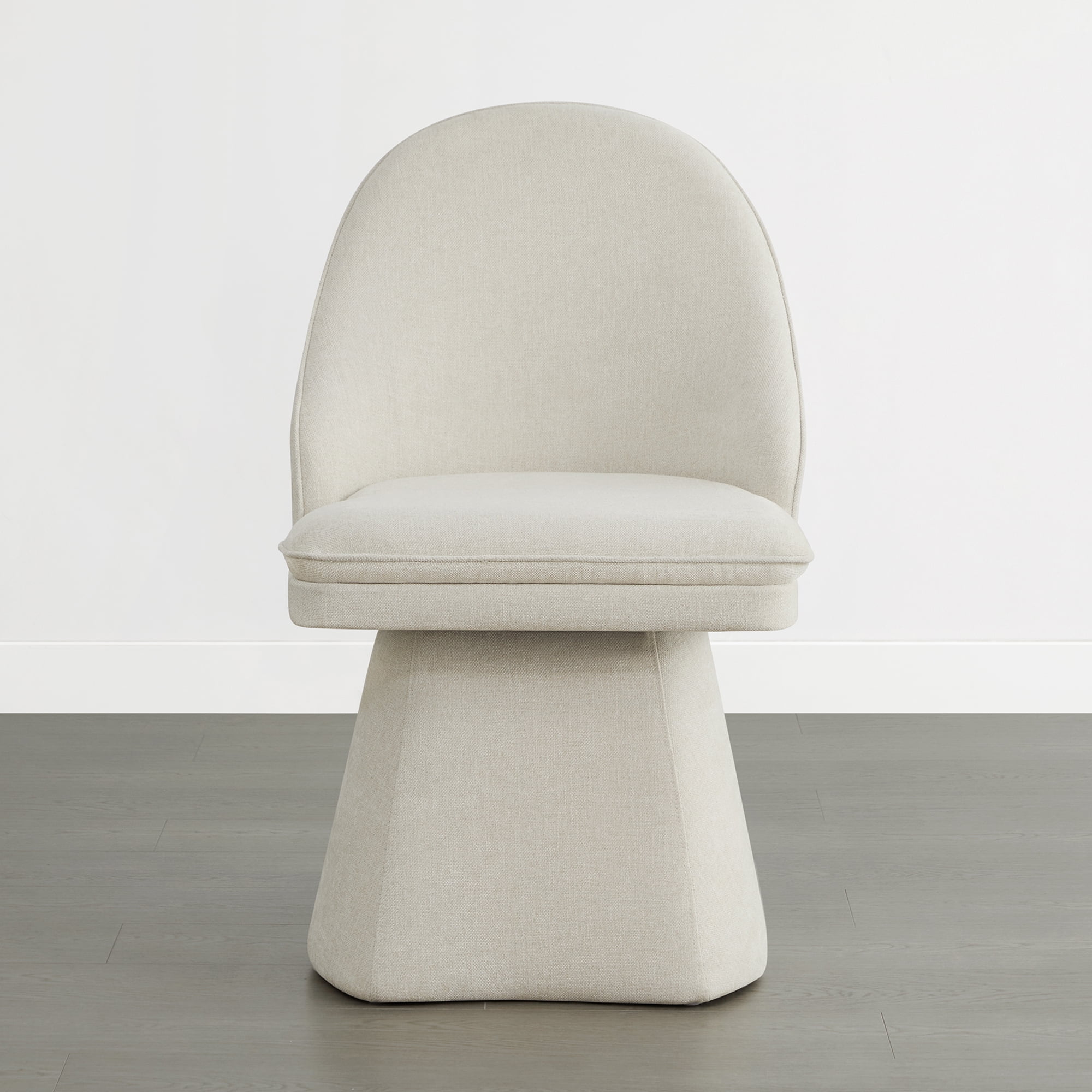 Spruce & Spring Modern 360° Swivel Upholstered Dining Chair with High Back, Single, Linen