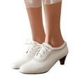 thumbnail image 5 of Vintage Heels For Women Stacked Heel Witch Shoes Lace Up Work Shoe, 5 of 7