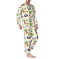 thumbnail image 2 of Fuzoiu Penguins On The Beach Print Men's Long-Sleeved Pajama,Lounge Button Down Nightwear,Mens Notch Collar Pajama Set -Medium, 2 of 7
