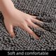 thumbnail image 2 of Nvzi Juego de tres piezas de chenilla para baño e inodoro, 3 piezas de alfombrilla de baño suave y cómoda que incluye funda para la tapa del inodoro, alfombras antideslizantes y absorbentes (azul), 2 of 5