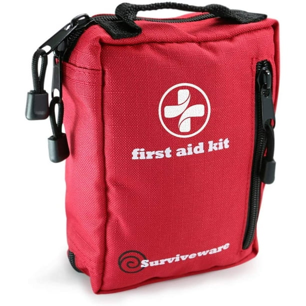 Surviveware Small First Aid Kit with Labelled Compartments for Hiking