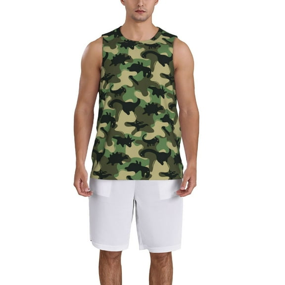 Naloa Camouflage Dinosaur Basketball Jersey Reversible Men's Mesh Athletic Sports Shirts Training Practice S-4XLSmall