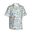 thumbnail image 2 of Fotbe Rabbit Burger Coffee Hawaiian Shirt for Men Unisex Summer Beach Casual Short Sleeve Cotton Linen Button Down Shirts-X-Large, 2 of 9