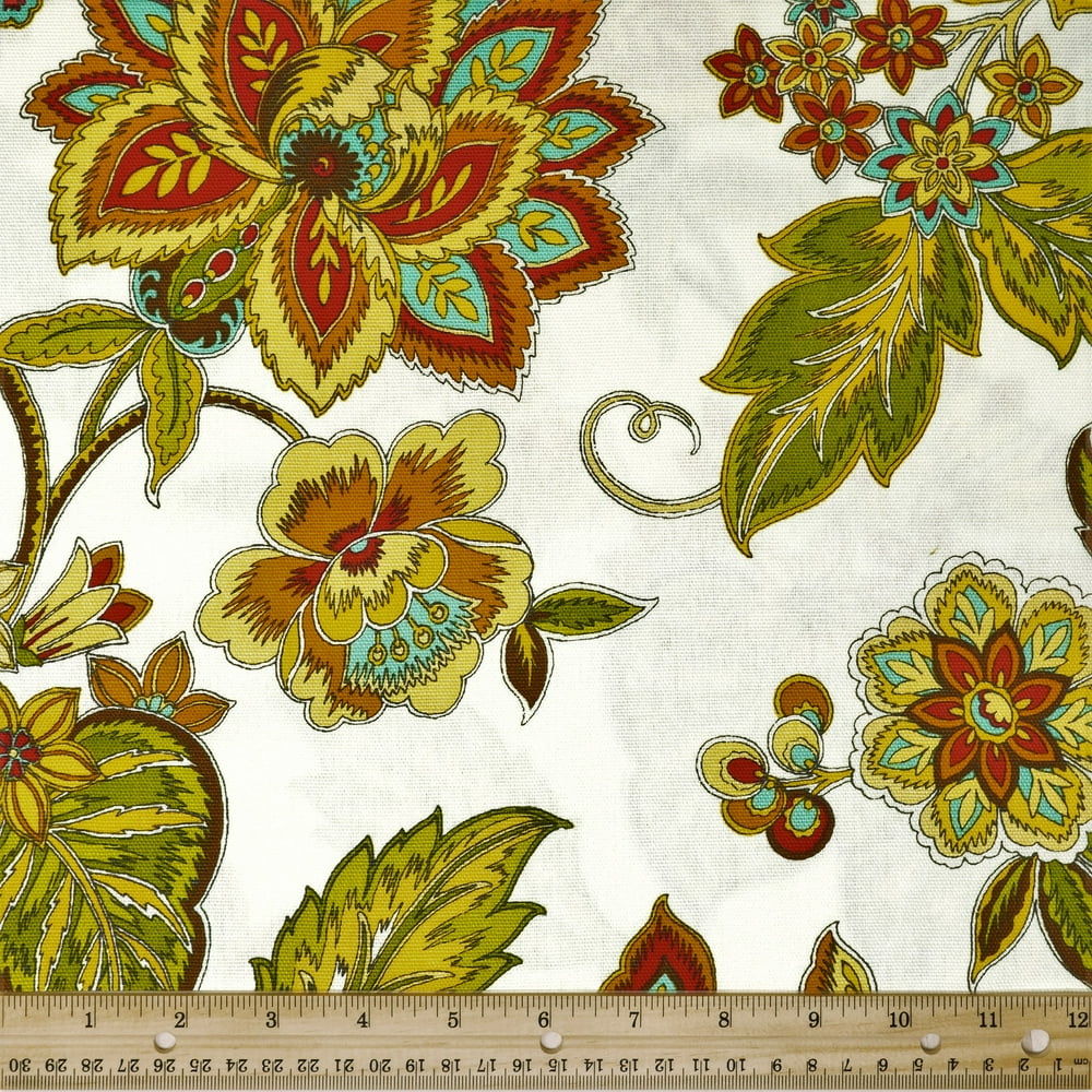 Waverly Inspirations 100 Cotton Duck 45" Width Floral Papaya Color