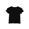 thumbnail image 5 of CCRFTGI Shirts for Child Girls Size 10-12 Ruffle Short Sleeve Casual Loose T-Shirts Cute Little V Neck 2026 Summer Tops Basic Tees Gifts for Girls Black 3-4 Years, 5 of 6