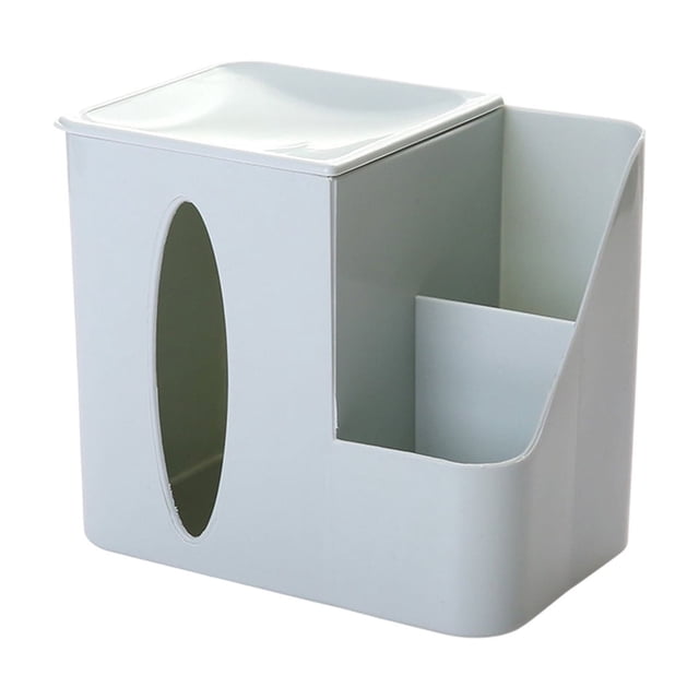 Blue Desktop Tissue Box With Multiple Colors Multi Functional Living Room Office Storage Small Items Simple Plastic Tissue Box Organizer Blue