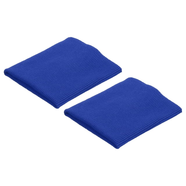 Uxcell Elastic Cuffs Ribbed Trims Cotton Fabric Knit Rib Stretch Tape Cuff Sleeve Waistband for Sewing Blue 4" x 3.5"