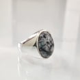 thumbnail image 2 of Snowflake Obsidian Mans Ring, Natural Snowflake Obsidian, Gents Ring, Silver Jewelry, 925 Silver Ring, Gift, Heavy Mens Ring, Arabic Design, Ottoman Style Ring, Christmas, Turkey Mens Signet Ring, 2 of 5