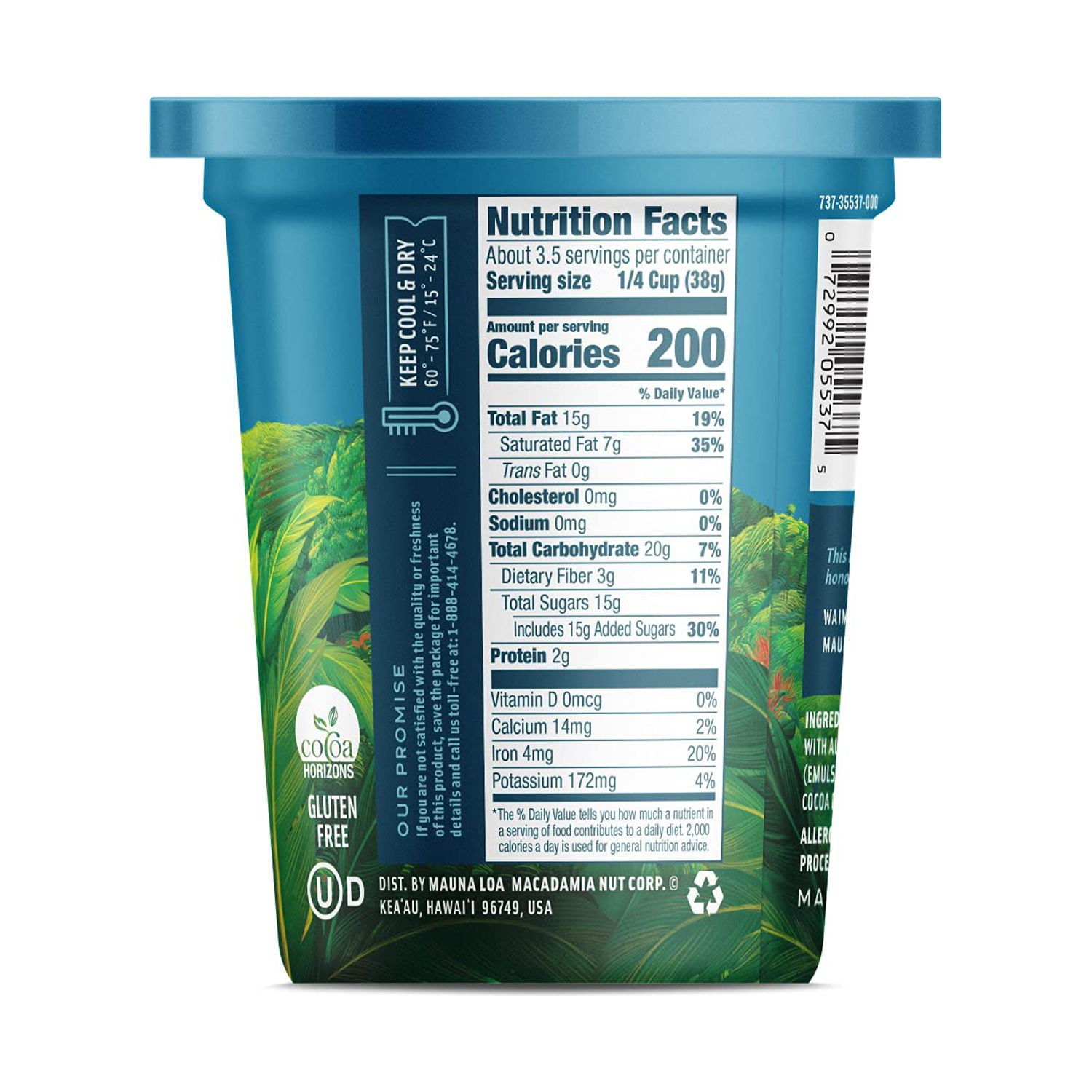Mauna Loa Ml Dk Chocolate Mac Nuts Cup 5oz