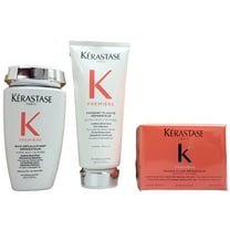 Kerastase TRIO Premiere Sulfate-Free Hair Repair Shampoo 8.5oz, Fondant Fluidite 6.76oz and Masque Filler Reparateur 6.76 oz