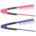 thumbnail image 1 of 2Pcs Hair Straightening Comb Hairdressing Straightener Comb Portable V-shaped Comb Hair Brush, 1 of 9