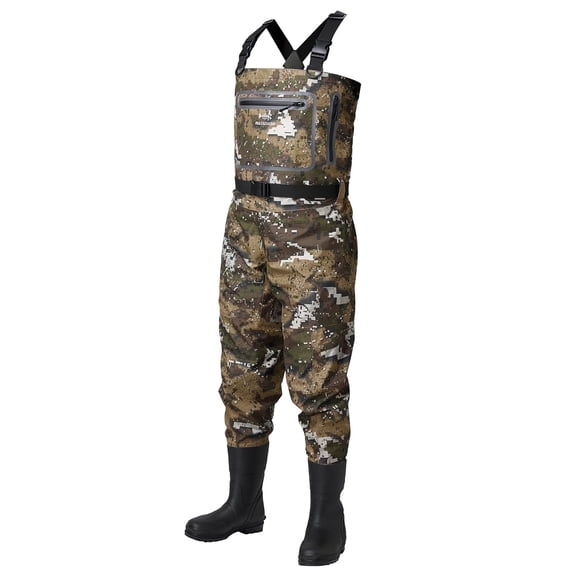 Bassdash Breathable Ultra Lightweight Veil Camo Chest Stocking Foot Fishing Hunting Waders for Men