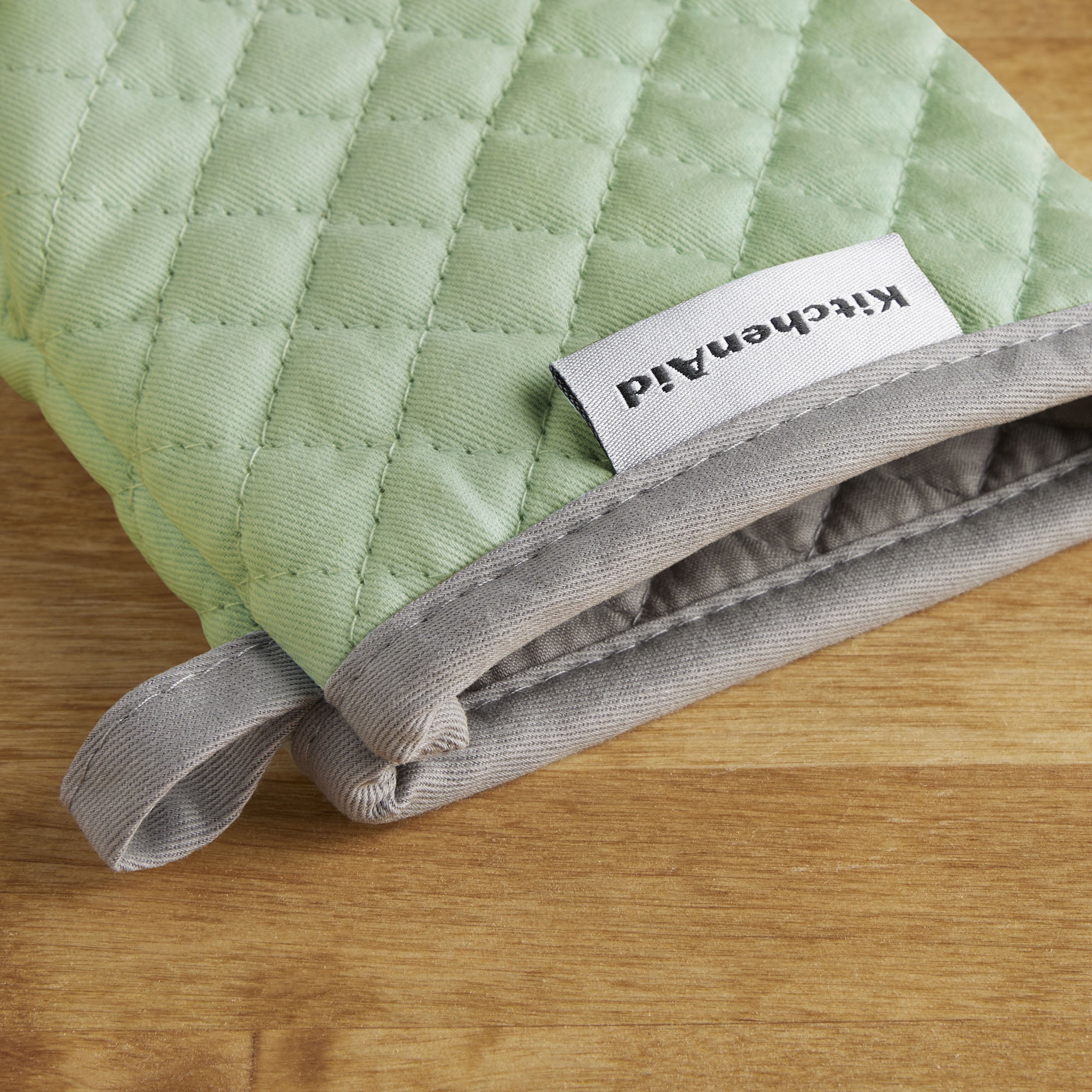 KitchenAid Asteroid Mini Oven Mitt 2-Pack Set, Pistachio, 5.5"x8"