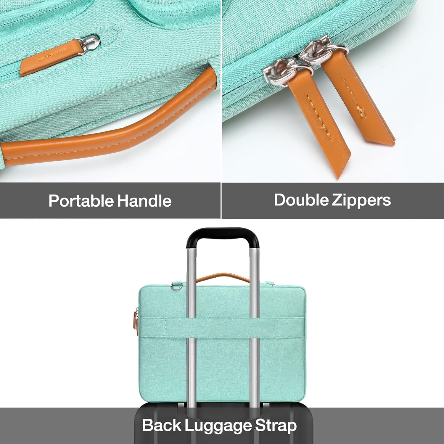 MOSISO 15-15.6"Laptop Shoulder Bag Adjustable Strap 360 Protective Soft Tablet Sleeve Computer Bag