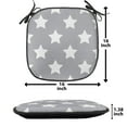 thumbnail image 5 of Star Chair Seating Cushion Set of 2, Big Stars Pattern Monochrome Modern Design Starry Night Themed, Seat Pads for Office with Anti-slip Backing, 16"x16", White Grey, by Ambesonne, 5 of 7