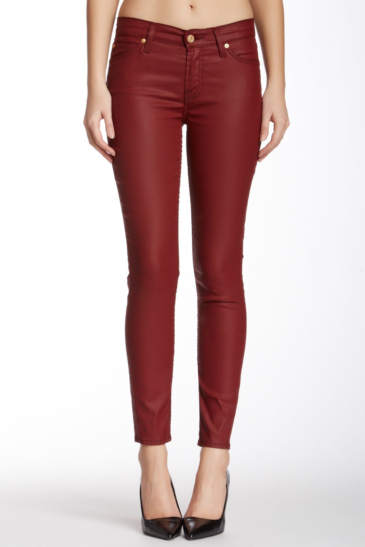 7 For All Mankind - 7 For All Mankind NEW Red Womens Size 28 Skinny ...