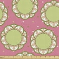 thumbnail image 1 of Abstract Upholstery Fabric by the Yard, Rhythmic Circular Floral Motifs Pastel Tones Dots Illustration, Decorative Fabric for DIY and Home Accents, Pink Avocado Green by Ambesonne, 1 of 5
