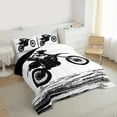 thumbnail image 3 of Manfei Dirt Bike King Size Comforter Sets,Extreme Sport Theme Bedding Comforter Set,White Black Bedding Set For Boy,Breathable Home Decor Reversible,3 Pieces, 3 of 8