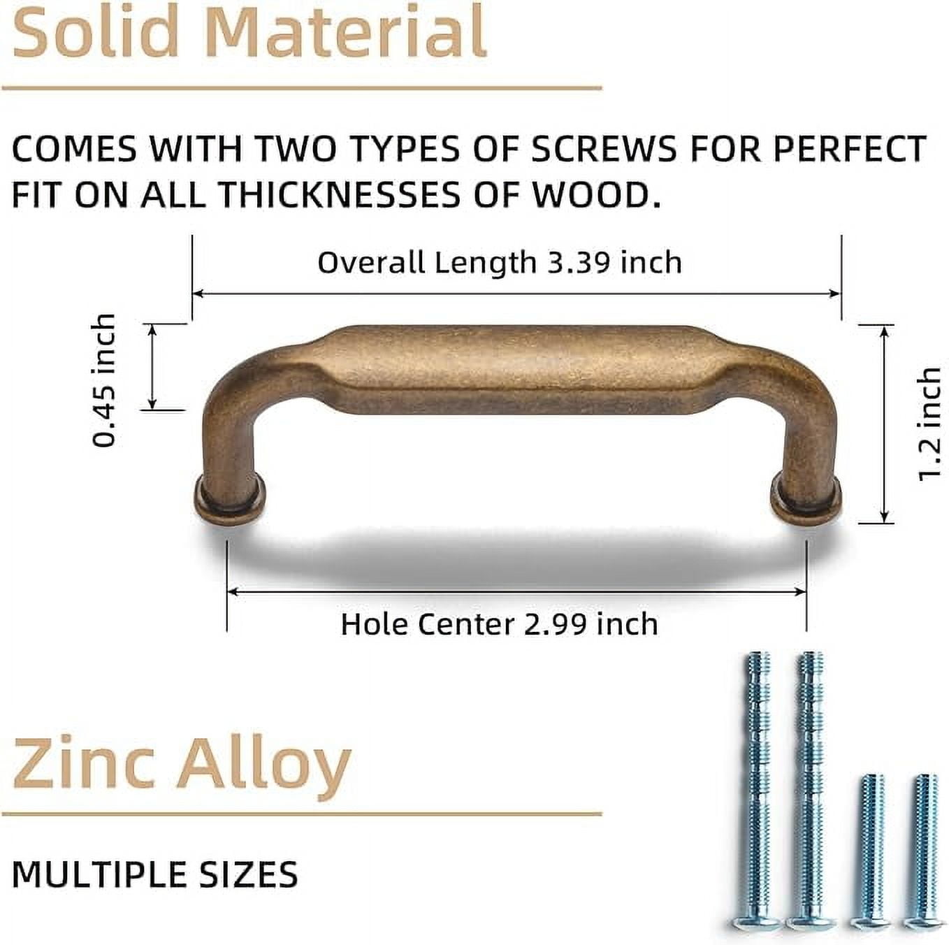 Goo-Ki 12Pcs 3"(76mm) Hole Center Cabinet Pulls Distressed Antique Brass Kitchen Drawer Pulls Handles for Cupboard Wardrobes