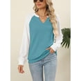 thumbnail image 4 of Sudadera EADINVE para mujer, casual, cuello en V, manga larga, holgada, 4 of 6