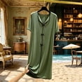 thumbnail image 5 of ZyeKqe Womens Nightgown Short Sleeve Bow Casual V Neck Pajamas Lightweight Loose Soft Comfy Loungewear Sleep Shirts, 5 of 5