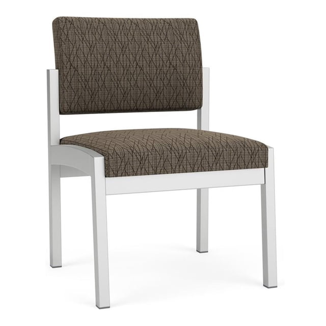 Fauteuil d'Appoint Sans Accoudoirs Lenox en Acier pour Réception / Acier Argenté / Brun