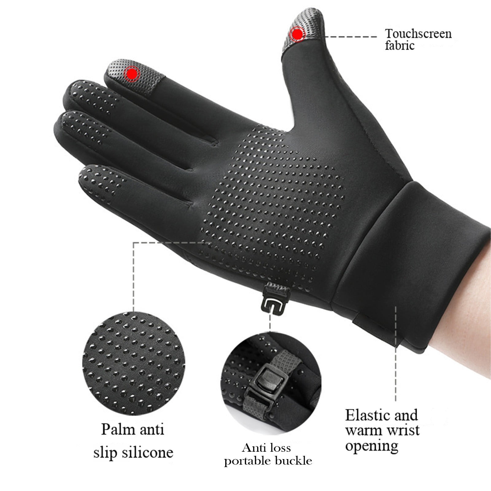 USB Electric Heated Gloves for Men & Women, Anti- Waterproof Winter Gloves with 3 Temperature Control & Touchscreen for Skiing, Cycling, Hiking