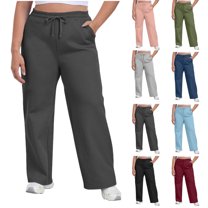 Plus Size Sweatpants for Women with Pockets Elastic Waist with Drawstring Pants Pants for Women Joggers Pants Casual Soft Sweatpants Lounge Pants on Clearance