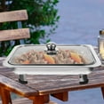 thumbnail image 3 of EIGTHTAIL Plateau Chauffant en Acier Inoxydable Serveurs de Buffet Réchauffe-Plat Ensemble de Buffet avec Couvercle en Verre Ensemble de Réchaud de Buffet Chauffe-Nourriture pour Fêtes Buffets Chauffe-Nourriture, 3 of 6