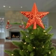 thumbnail image 5 of Cinvoph Glittered Sequin Christmas Star Tree Topper Christmas Decorative Holiday Treetop Shatterproof Star Ornament for Holiday Christmas Tree Decoration 5.7" Red, 5 of 6