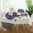 thumbnail image 3 of Yayeee Tablecloths 54" x 54" Rectangle Wrinkle Resistant Party Table Cover, Orange Astronaut Planet, 3 of 8