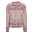 thumbnail image 5 of RYDCOT Womens Jackets Trendy Casual Women's Bomber Satin Lightweight Jacket Drop Shoulder Long Sleeve Zip Up Outerwear with Pockets Spring Fall Flash&nbsp;Deals, 5 of 6